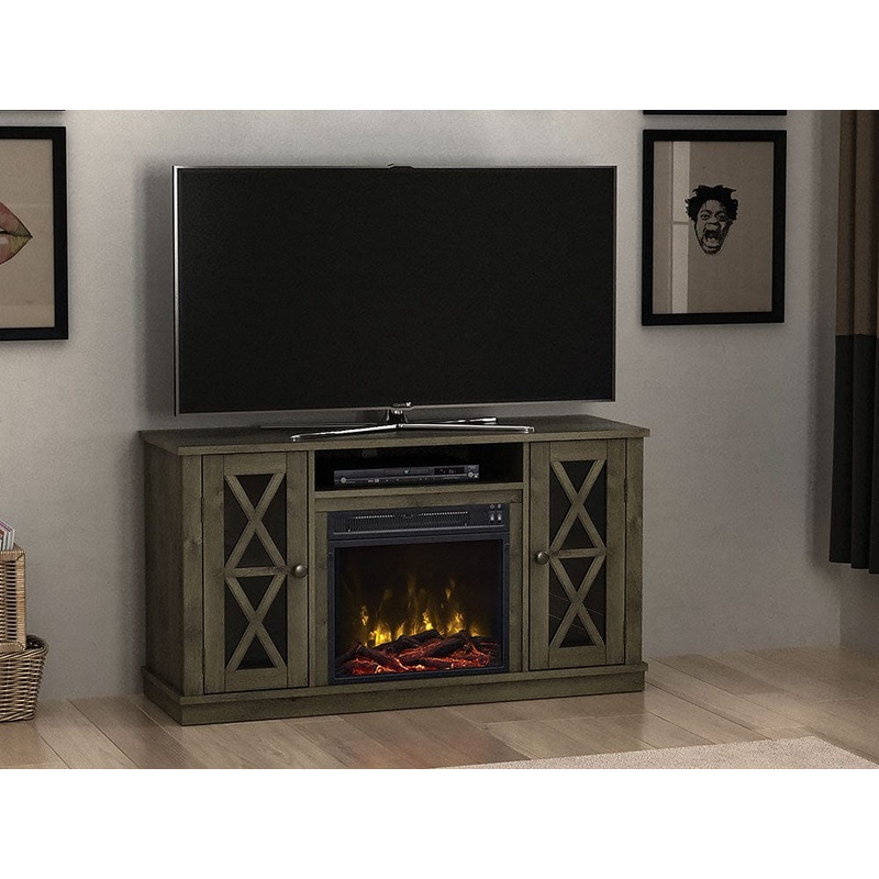 Willis Electric Fireplace Media Console in Spanish Gray
