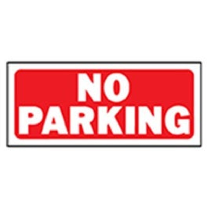 “No Parking” Sign, Polyethylene, 6 x 14-In.
