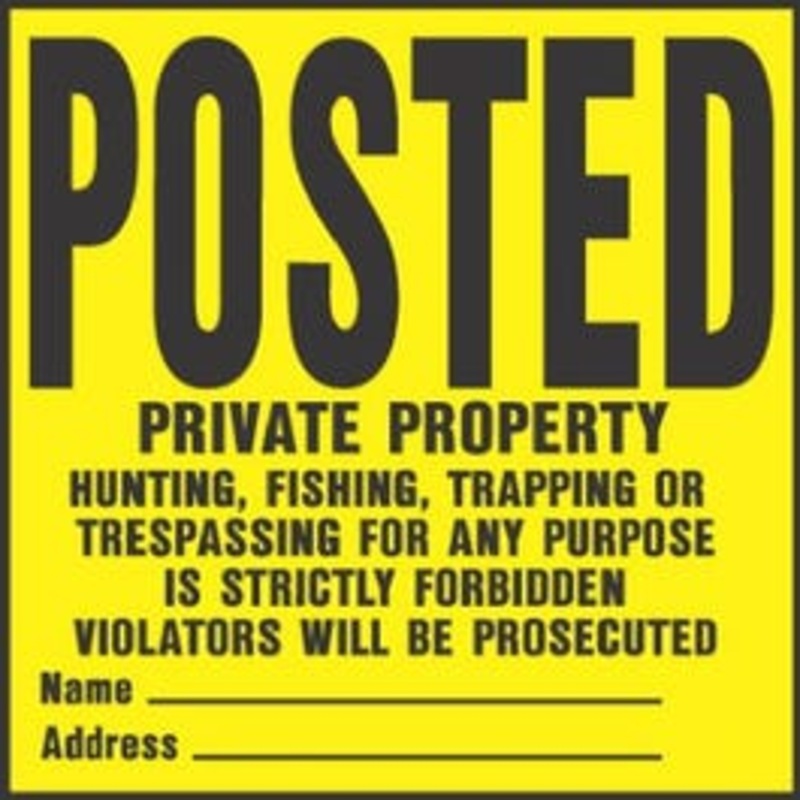 “Private Property” Sign, Black/ Yellow Plastic, 11 x 11-In.