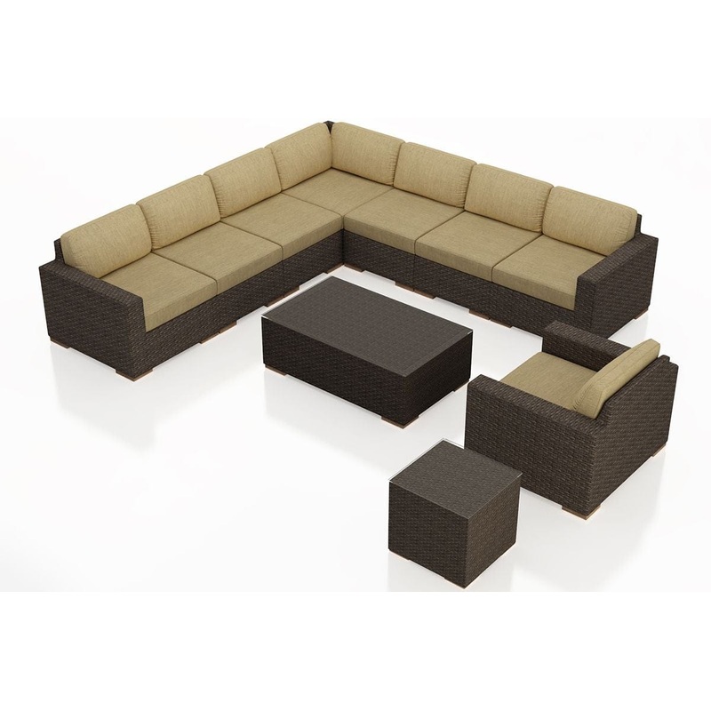 Harmonia Living – Arden 10 Piece Club Chair Sectional Set | HL-ARD-CH-10CCSEC Canvas Charcoal