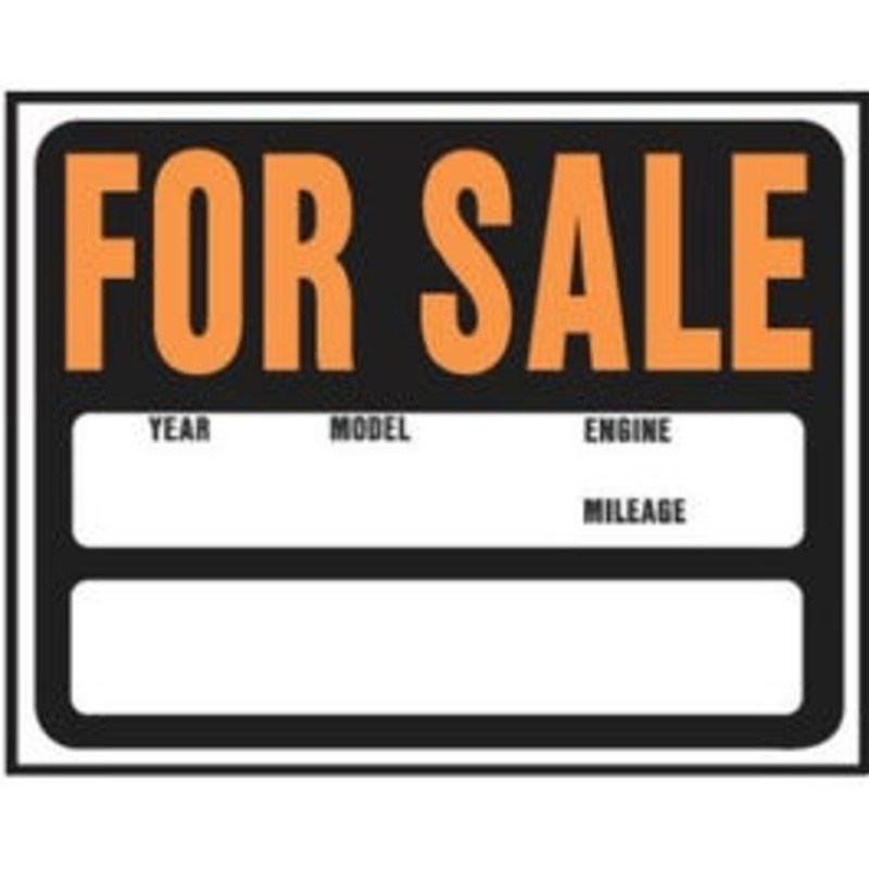 “Auto For Sale” Sign, Hy-Glo Orange/ Black Plastic, 15 x 19-In.