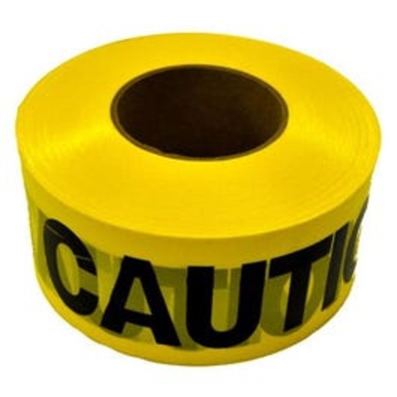 “Caution” Tape, Yellow, Waterproof, 1,000-Ft.