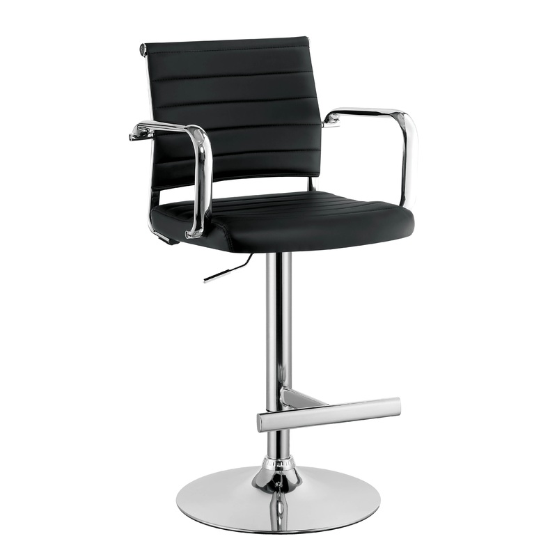 Zenah Contemporary Swivel Bar Stool in Black