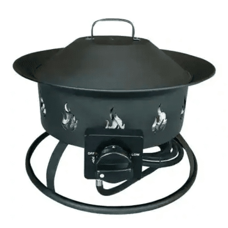 19 Inch Black Round Portable Propane Campfire Pit – AZ Patio Heaters