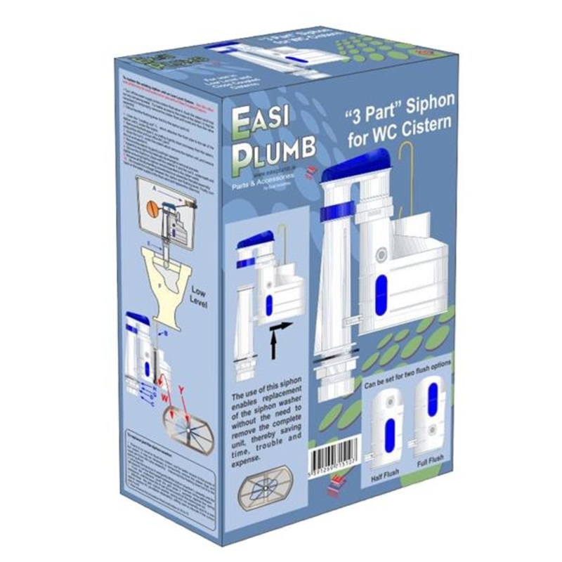 Siphon for WC Cistern 3 Part Default