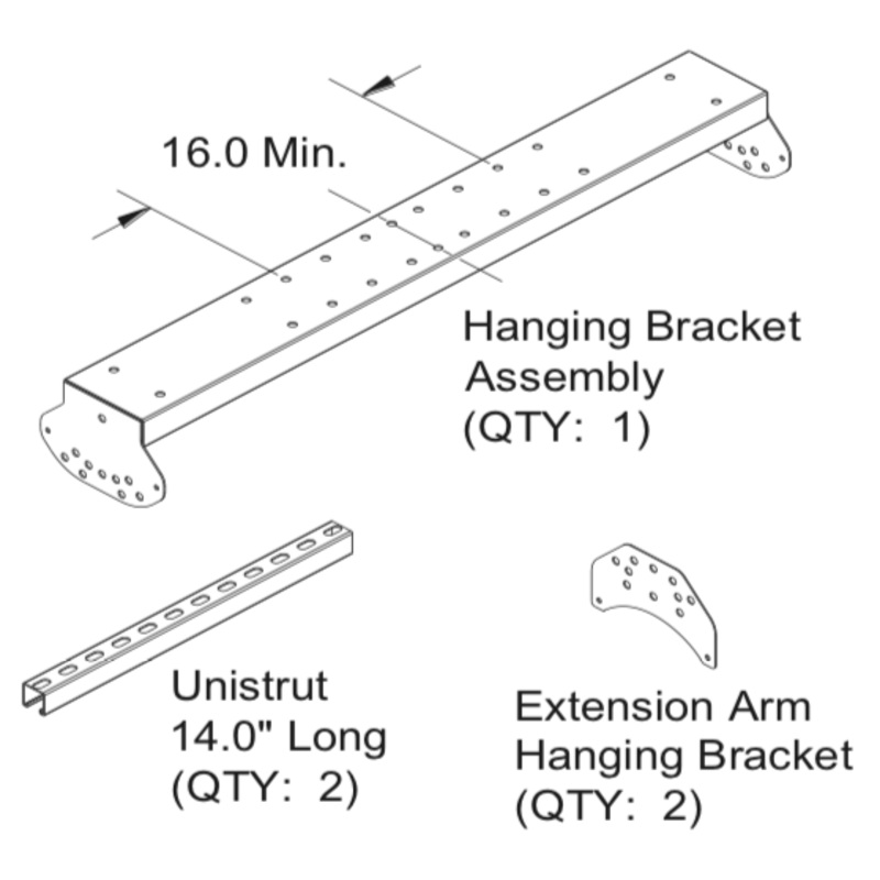 HS043 – Ultimate Mounting Kit for HAB40/50 The Habanero, Pole Mount, Hang from Ceiling or Horizontal Wall Mount 304 Stainless Steel