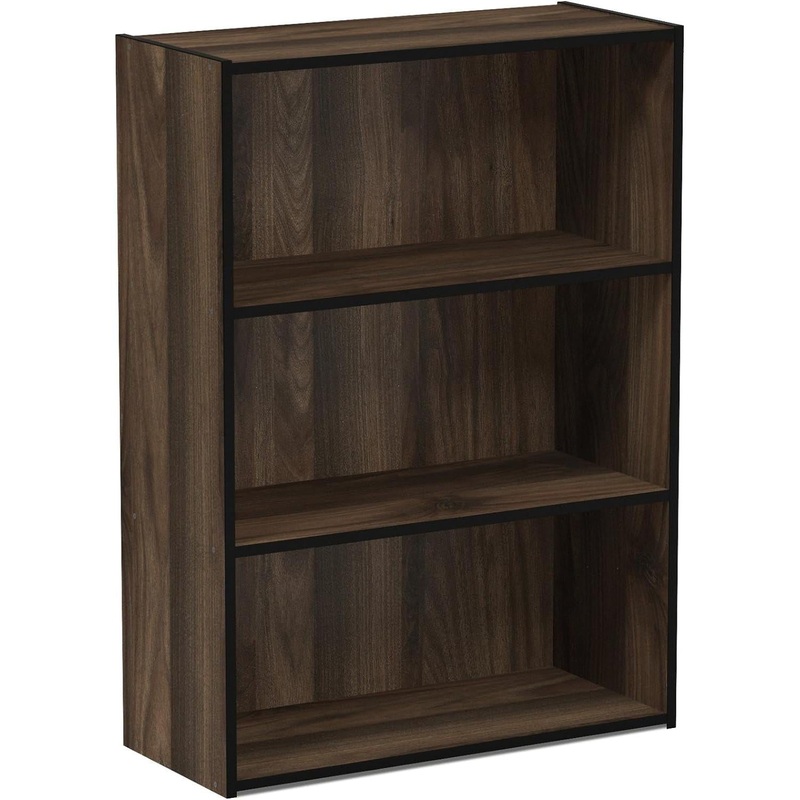 Pasir 3-Tier Open Shelf Bookcase, Columbia Walnut Columbia Walnut 3-Tier