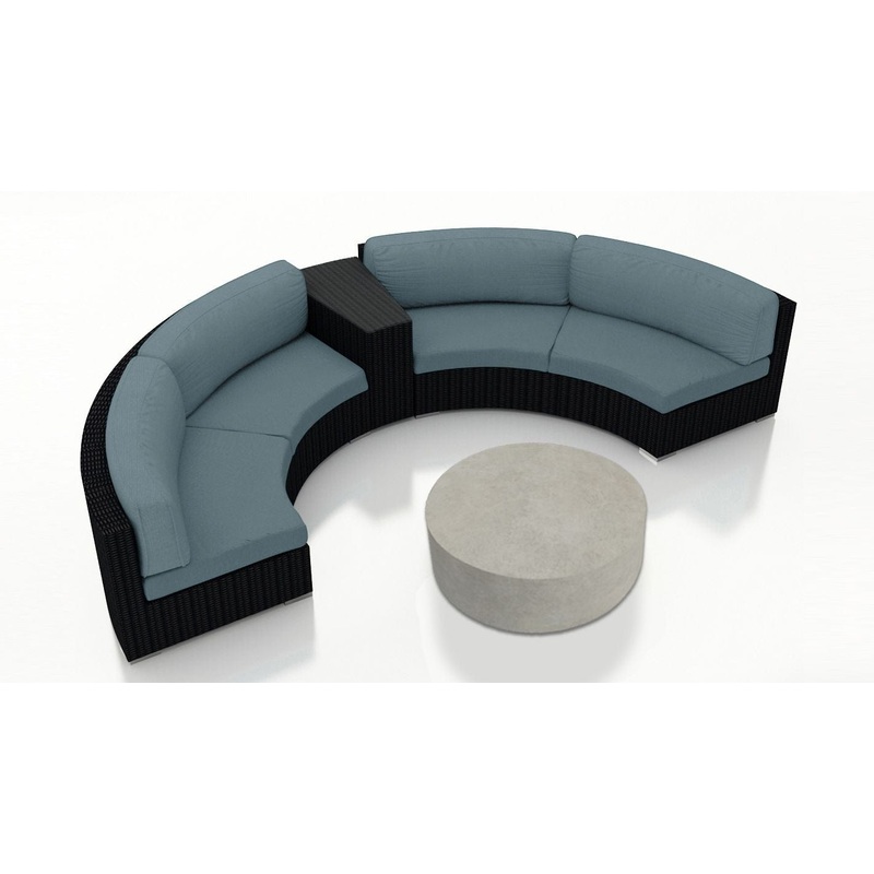 Harmonia Living – Urbana Mason 4 Piece Curved Sectional Set | HL-UBNMAS-CB-4CSEC Canvas Charcoal