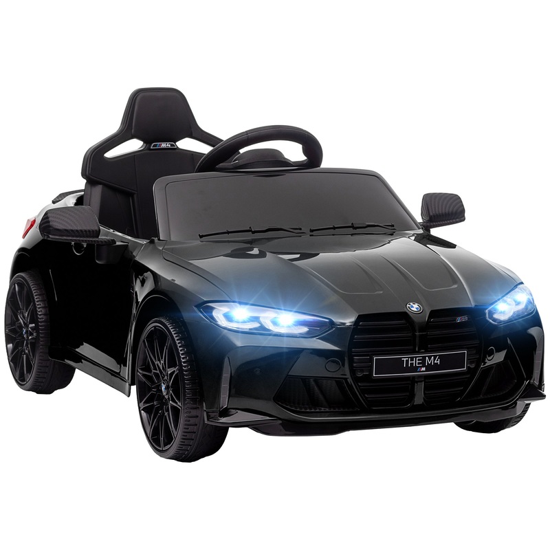 12V BMW M4 Licensed Kids Electric Car w/ Remote, Suspension – Black