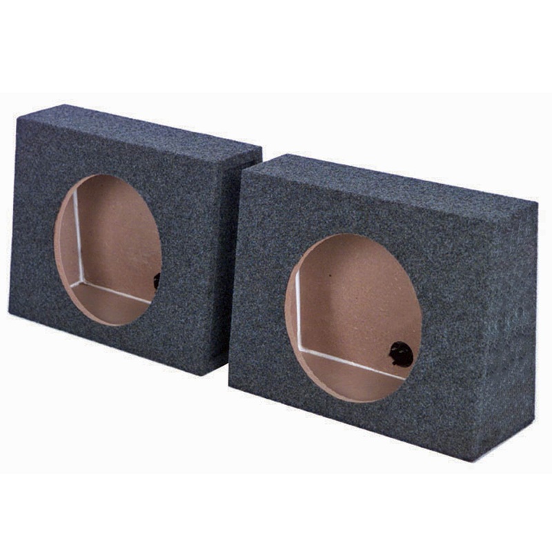 (2) Q-POWER Single 12″ Sealed Car Audio Subwoofer Sub Box Enclosures Pair (Used)