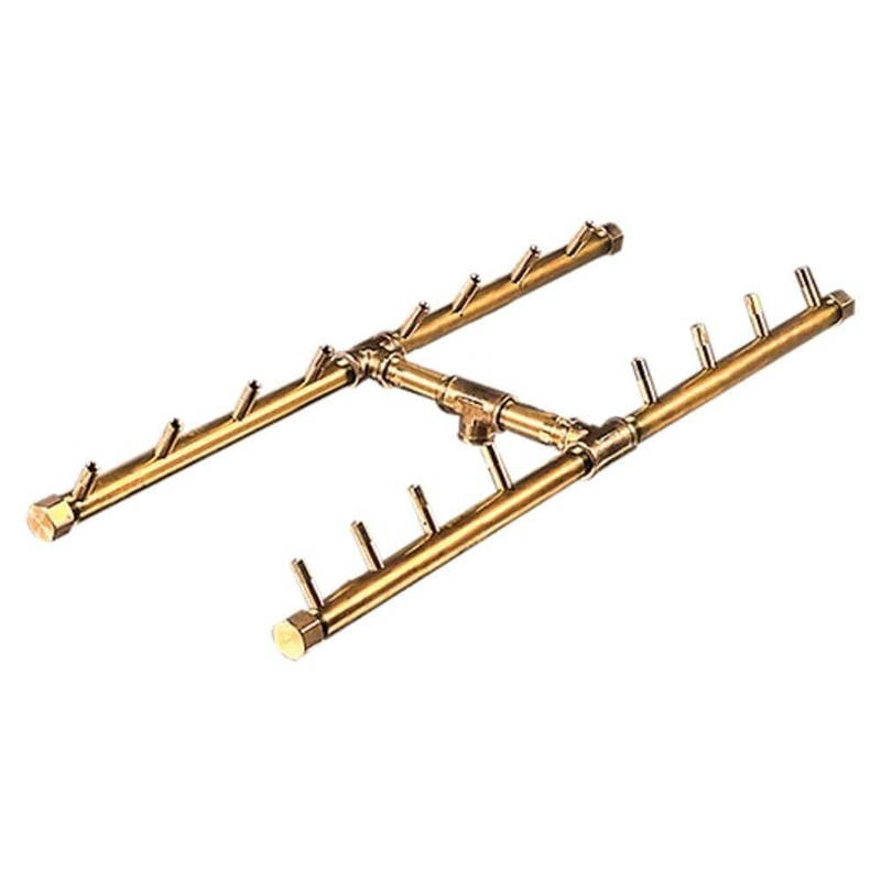 Warming Trends H-Style CROSSFIRE 24-Inch Brass Gas Burner Liquid Propane No Flex Line No Plate