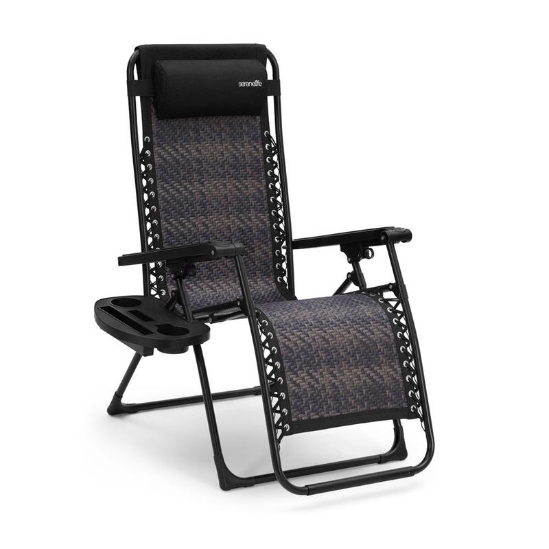 Zero Gravity Chair Set, Ultimate Comfort, Rattan Wicker, Brown