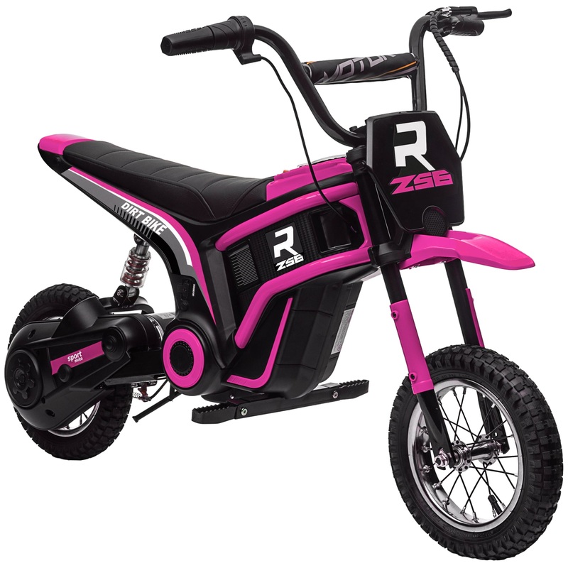 24V Kids Electric Motorbike with Twist Grip Throttle, Music, Horn – Pink