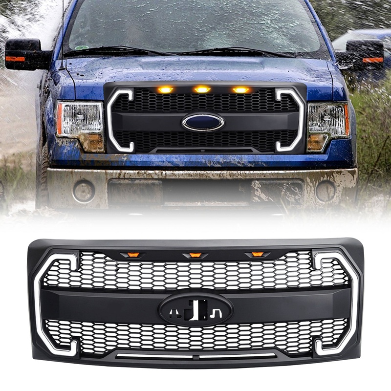 AMERICAN MODIFIED Raptor Mesh Grille for ’09-’14 Ford F150,Matte Black(Open Box)