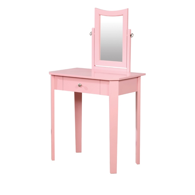Joyce Contemporary Solid Wood Vanity Set in Pink