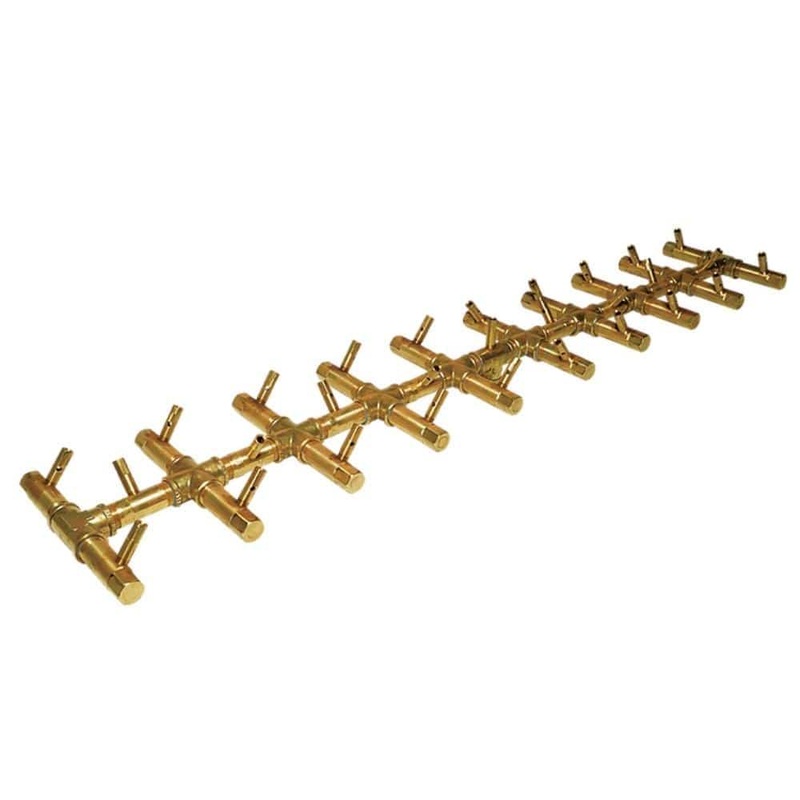 Warming Trends Tree-Style CROSSFIRE 38-Inch Brass Gas Burner Liquid Propane No Flex Line No Plate