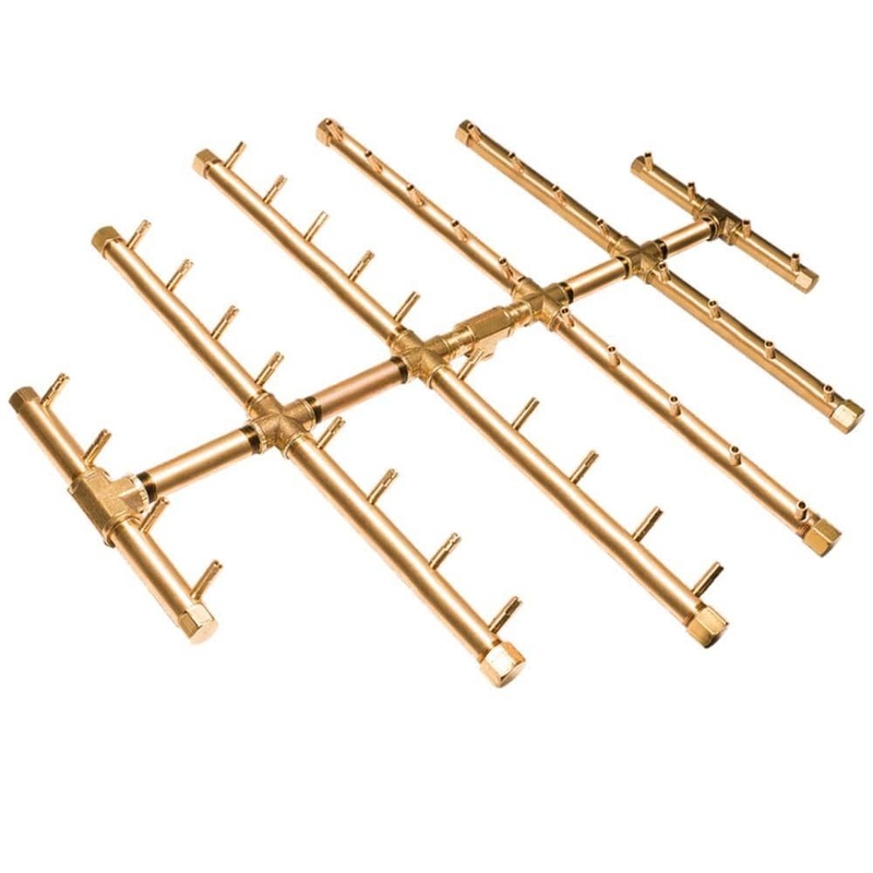 Warming Trends Circular Tree-Style CROSSFIRE 30-Inch Brass Gas Burner Liquid Propane No Flex Line