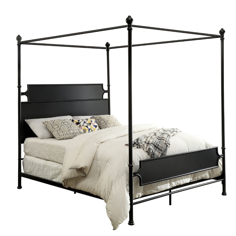 Beracco Transitional Metal Panel Bed in Eastern King