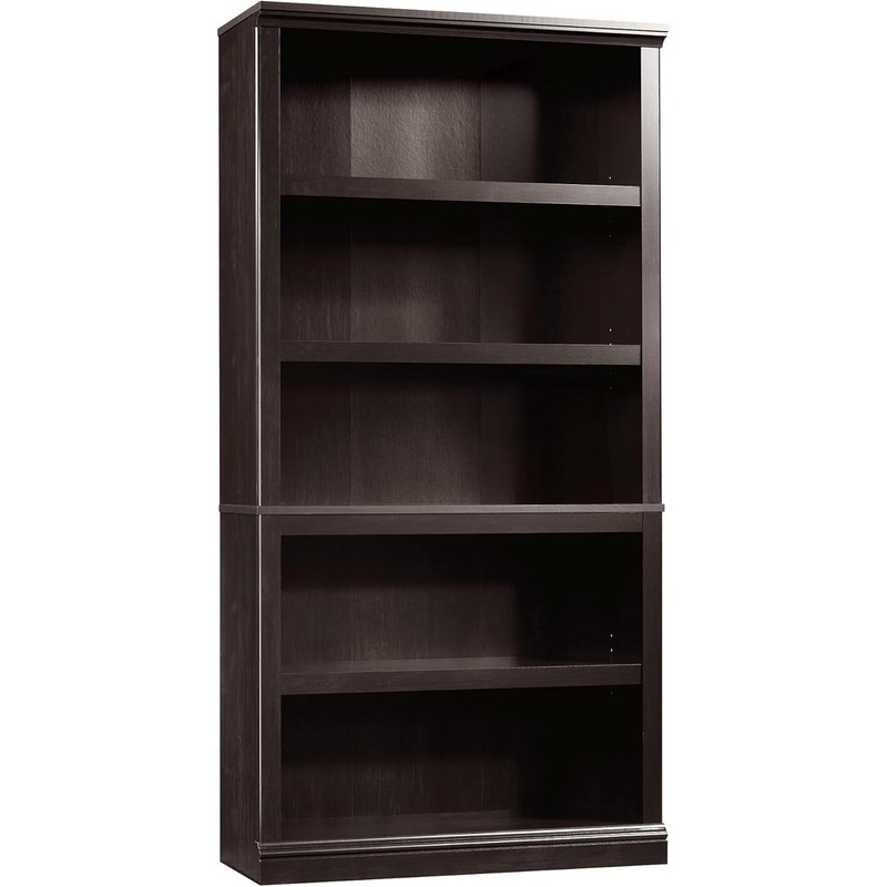 Miscellaneous Storage 5 Bookcase/Book Shelf, L: 35.28″ X W: 13.23″ X H: 69.76″, Estate Black