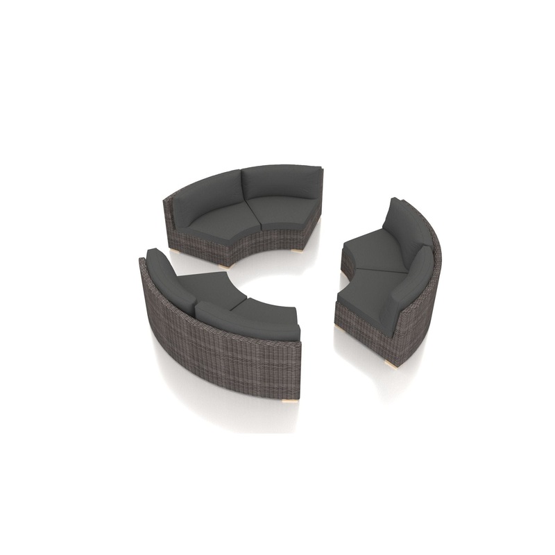 Harmonia Living – Dune 3 Piece Curve Sectional Set | HL-DUNE-DW-3CSEC Canvas Charcoal