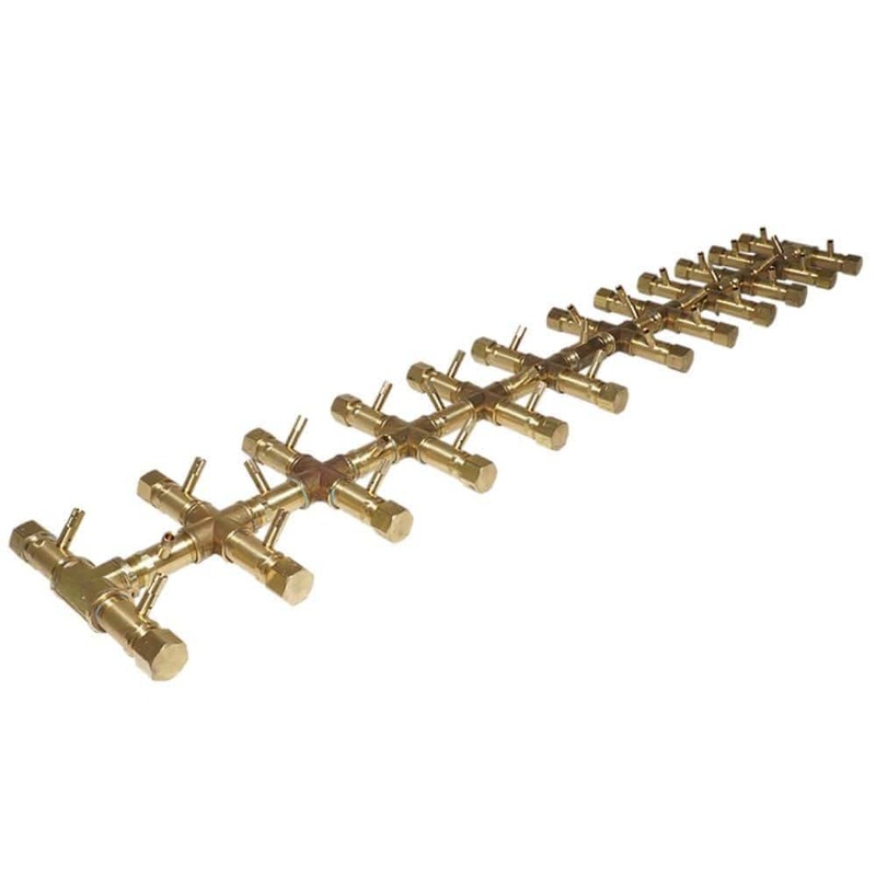 Warming Trends Tree-Style CROSSFIRE 52-Inch Brass Gas Burner Liquid Propane No Flex Line No Plate