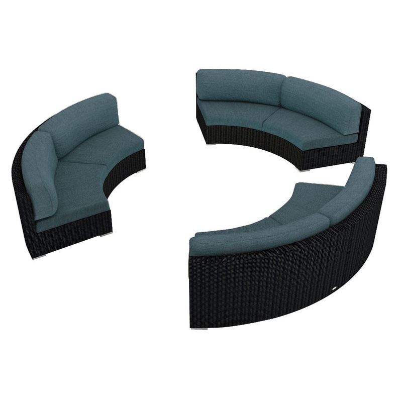 Harmonia Living – Urbana 3 Piece Curved Sectional Set | HL-URBN-CB-3CSEC Canvas Charcoal