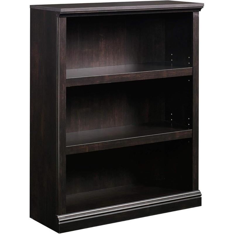 3 Tier Book Shelf Wooden Bookcase Multipurpose Bookshelf for Home Office, Living Room, in Estate Black Estate Black Finish