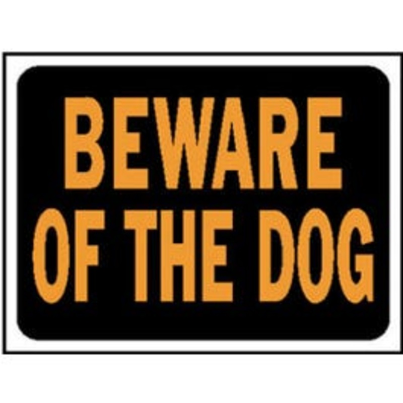 “Beware of Dog” Sign, Plastic, 9 x 12-In.