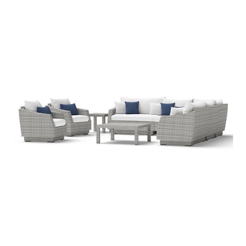 RST Brands – Cannes 9 Piece Sunbrella Outdoor Sectional & Table | OP-PESS9-CNS Bliss Ink