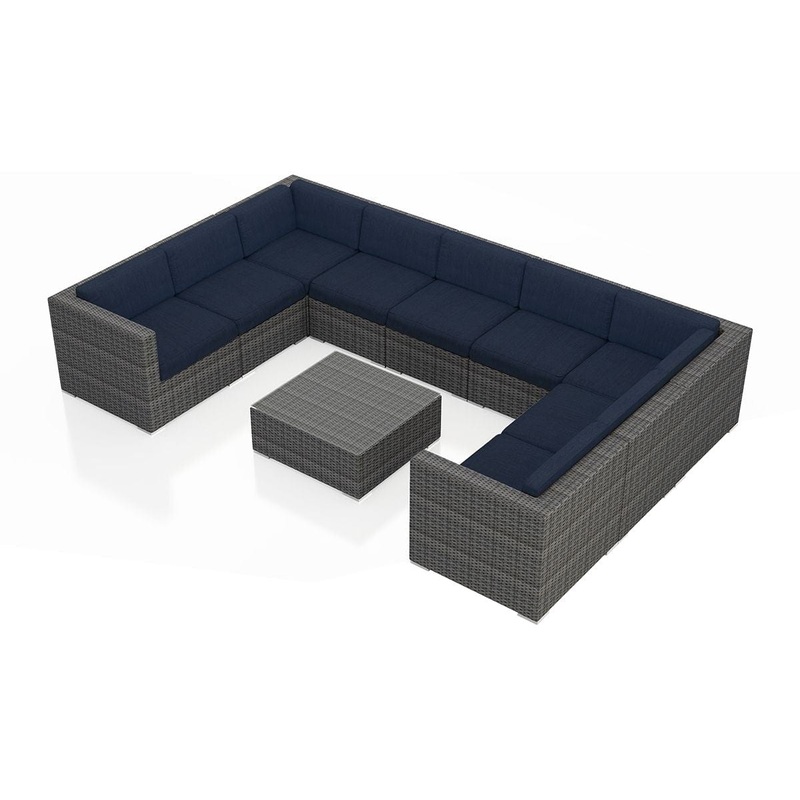 Harmonia Living – District 10 Piece Surround Sectional Set | HL-DIS-TS-10SEC Canvas Charcoal