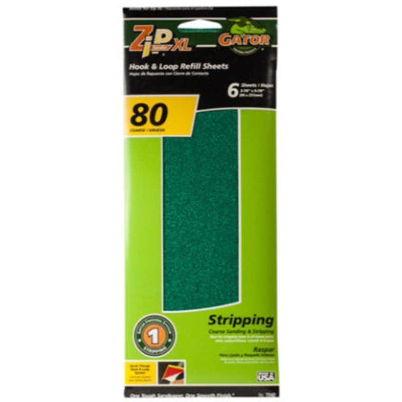 ZIPXL REFILL SHEET 80 GRIT 6PK GG
