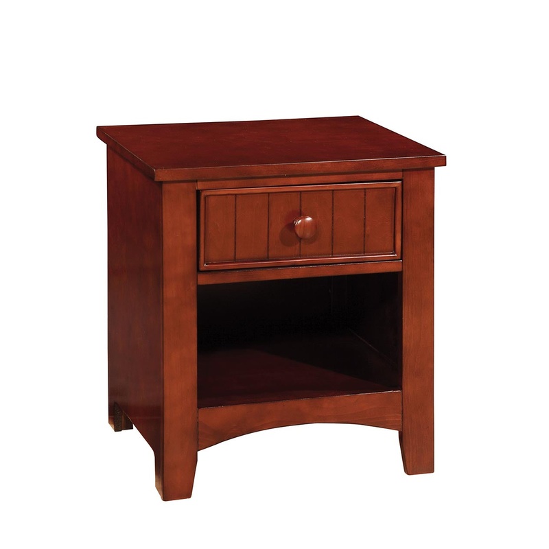 Tammy Transitional Open Storage Nightstand in Cherry