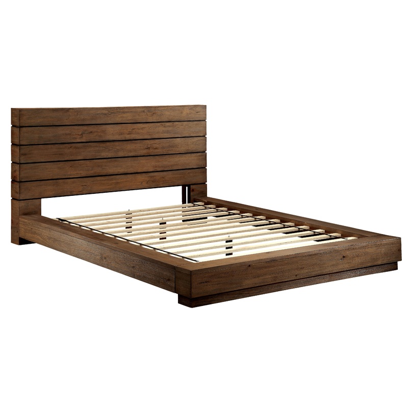 Kassan Rustic Wood Platform Bed in California King