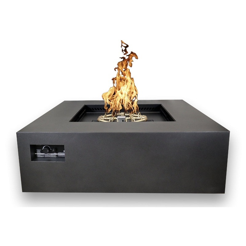 Warming Trends AON S40 40-Inch Square Steel Gas Fire Pit Table Push Button Ignition (PBIK) Liquid Propane Black