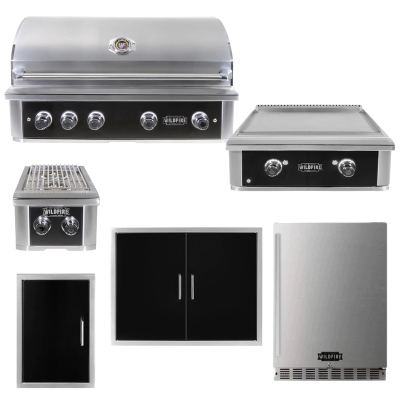 Wildfire Outdoor 6 Piece Luxury Outdoor Kitchen Bundle – Ranch PRO 42″ Gas Grill 304 SS – WF-PRO42G-RH