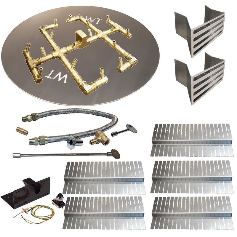 Warming Trends UPKVL Valencia Universal Paver Kit with Crossfire Brass Burner and 29″ Circular Aluminum Plate Natural Gas